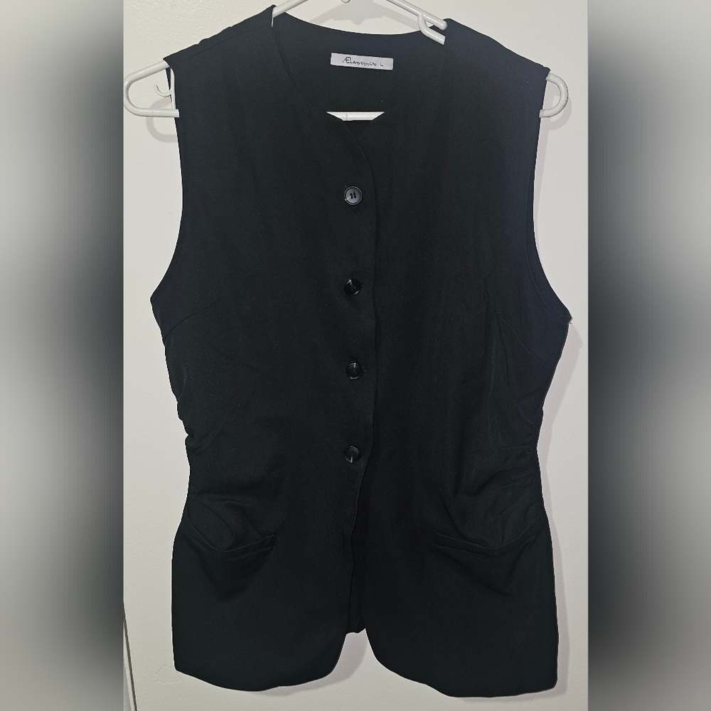 Black Button-Up Vest